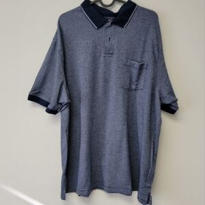 Roundtree & Yorke silky finish Polo Blue Stripes XL